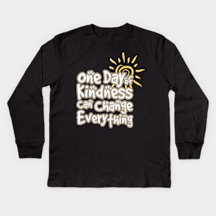 'One Day Of Kindness' Food and Water Relief Shirt Kids Long Sleeve T-Shirt